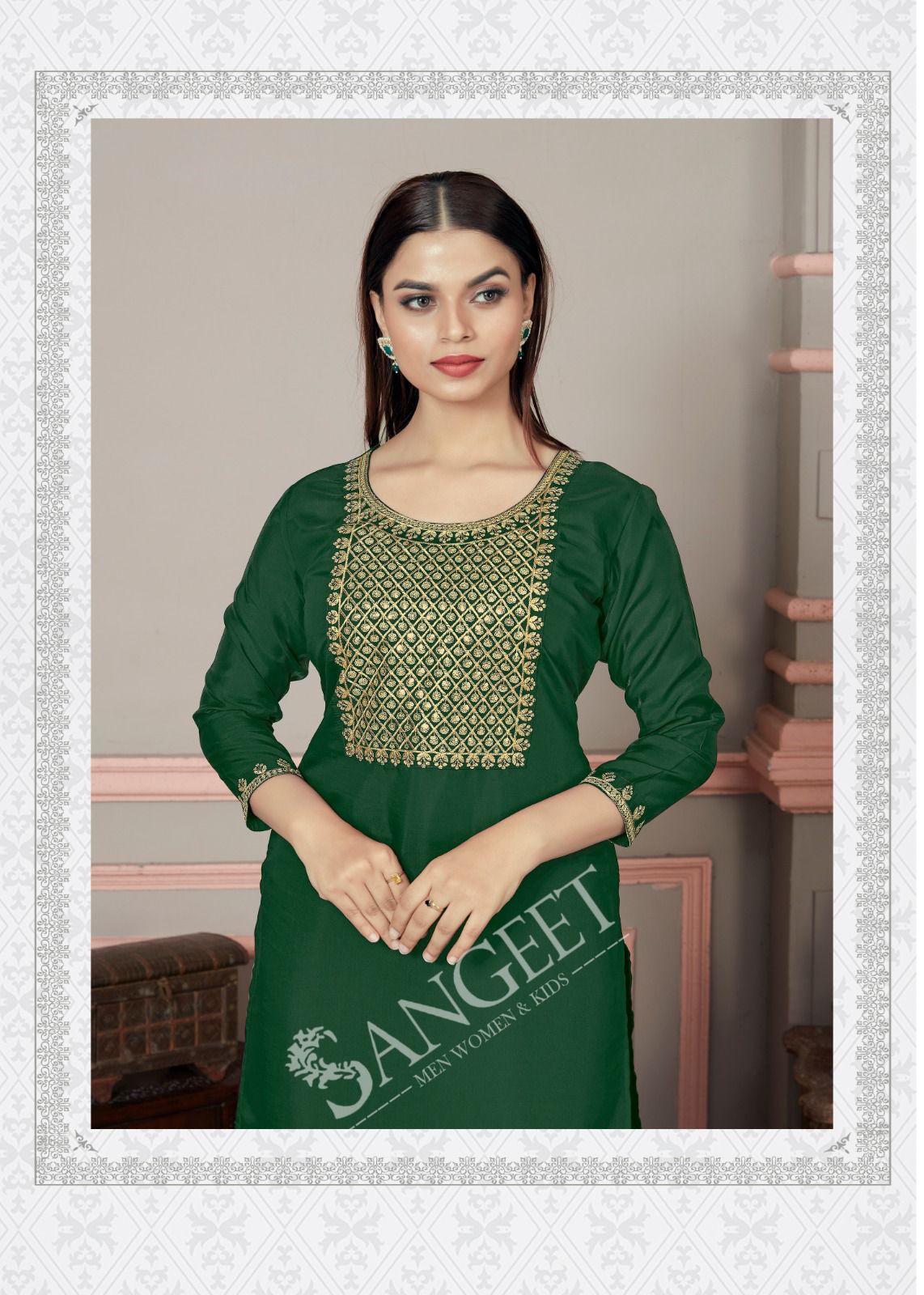 Roman By Sangeet Rayon Silk  Embroidery Kurti Wholesale Price In Surat
